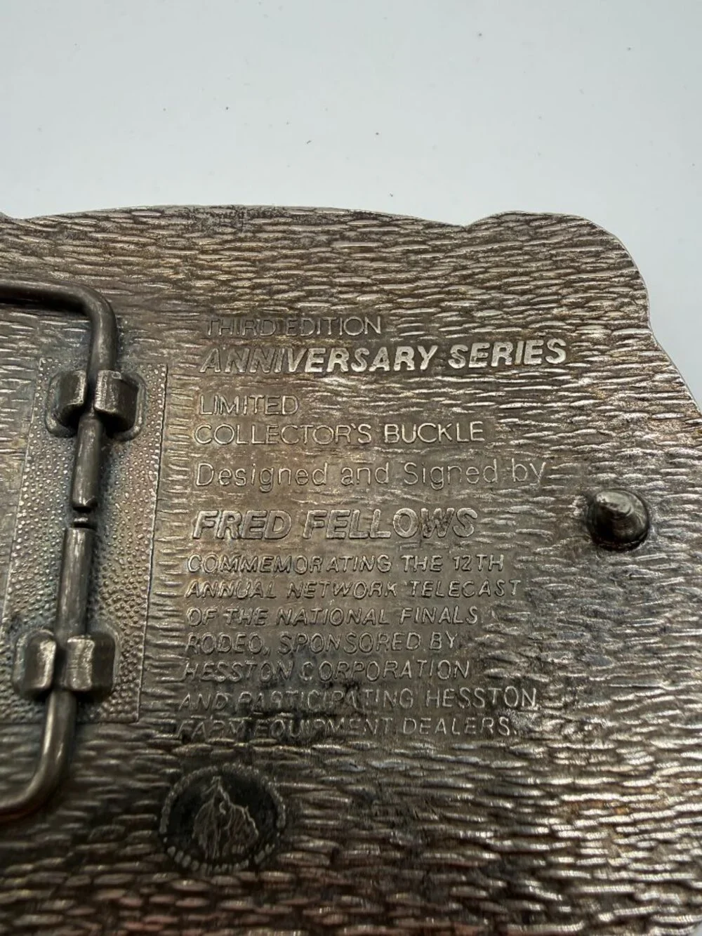 Vintage 1985 Hesston National Finals Rodeo Belt Buckle